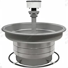 BRADLEY Wash Fountain: Silver, Stainless Steel, Circular, 36 in Overall Wd, Off-Line Vent Drain (MPN S93-532). Key specifications — Bowl Shape: Circular; Drain Type: Off-Line Vent; Color: Silver; Brand: BRADLEY; Series: Stainless Steel Classic; Sink Material: Stainless Steel; ADA Compliant: Not ADA Compliant.
