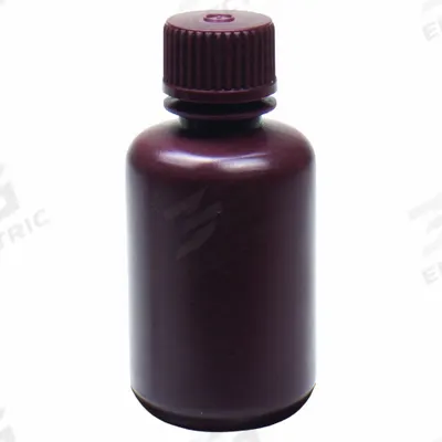 APPROVED VENDOR Reagent Bottle: HDPE, 2 fl oz, 60 mL, Amber, 20-415 mm Screw Closure Size - HDPE Narrow Mouth Round Lab Bottles
