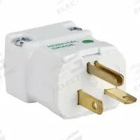 HUBBELL Straight Blade Plug: Hospital Grade, 6-20P, 250V AC, 20 A, 2 Pole, 3 Blade, White (MPN HBL8464V)