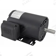 WEG General Purpose Motor: Rigid Base Mount, Open Drip Proof, 2 hp, 230/460V AC, 1,740 RPM (MPN 00218OT3E145T-S). Key specifications — Brand: WEG; Nameplate Voltage @ 60 Hz: 230/460V AC; Full Load Current @ 60 Hz: 5.38/2.69 A; Nameplate RPM @ 60 Hz: 1,740 RPM; Motor Enclosure: ODP.