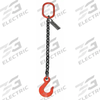 LIFT-ALL Single Leg Chain Sling: 3/8 in Chain Trade Size, 100 Chain Grade, Sling Hook - Grade-100 Single-Leg Chain Slings