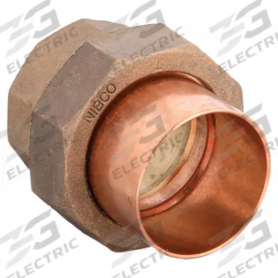 NIBCO Sweat Fitting Union: 3 in CTS x 3 in CTS, Cup x FTG, Cast Copper (MPN 733 3) - Cast Copper & Bronze Tube Fittings