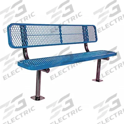 ULTRASITE Outdoor Bench: Extra Heavy-Duty, 72 in Overall Lg, 35 1/4 in Overall Ht - Thermoplastic Coated Steel Benches