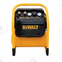 DEWALT Portable Air Compressor: Quiet, Oil Free, 2.5 gal, Hot Dog, 1.1 hp, 3 cfm @ 90 psi, 120V AC (MPN DWFP55130). Key specifications — attr48686: Oil Free; attr48685: 120V AC; attr48689: 3.00 cfm; attr48678: 8 A; attr48688: (2) Couplers; attr48671: DEWALT; attr124308: Quiet (less than 75 dBA).