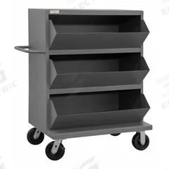 APPROVED VENDOR Mobile Storage Bin: 24 in x 24 in x 49 1/4 in, 3 Compartments, Gray (MPN MSB3-2036-95). Key specifications — Color: Gray; Brand: APPROVED VENDOR.