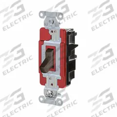 HUBBELL Wall Switch: Toggle Switch, 3-Way, Maintained, Brown, 120/277V AC, 20 A (MPN HBL1223ST). Key specifications — Illuminated: No; Voltage Rating: 120/277V AC.