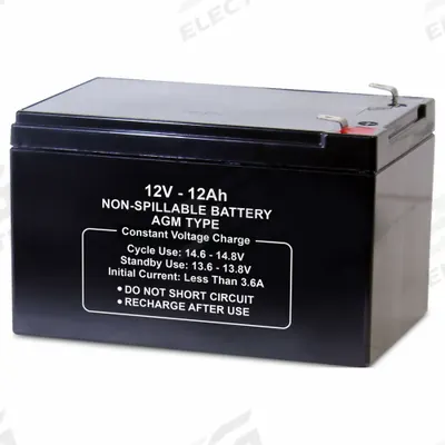 APPROVED VENDOR Sealed Lead Acid Battery: 12V DC, 12 Ah Capacity, 3.78 in Ht, 6 in Wd - AGM Sealed Lead Acid Batteries