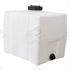 ROMOTECH Reservoir: Single Wall, Vertical, 30 gal, Closed Top, 3/16 in Wall Thick, 24 in x 19 in (MPN 82123909). Key specifications — Construction Material: Polyurethane; Brand: ROMOTECH.