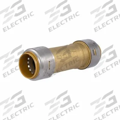 SHARKBITE Slip Coupling: 1 in Pipe x 1 in Pipe Size, Slip, Brass - Standard Brass Push-to-Connect Tube Fittings