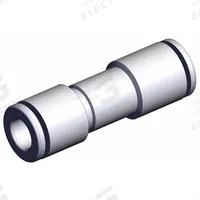 SMC Pneumatic Check Valve: Straight, 6 mm Tubing, 6 mm Tubing, 1 MPa Max. Pressure (MPN AKH06-00). Key specifications — attr291949: 6 mm Tubing; attr291950: 6 mm Tubing; attr291957: Brass (Body); Brass (Spacer); NBR (O-Ring); NBR, Aluminum Alloy (Valve); Stainless Steel (Stopper); Stainless Steel + NBR (Gasket).