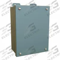 HAMMOND Electrical Enclosure: Steel, 8 in x 6 in x 4 in, NEMA 12/13, w/Panel, Solid Cover, Screw On (MPN 1414SCG). Key specifications — Brand: HAMMOND; Closure Method: Screws; Knockouts: Not Included.