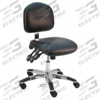 Ergonomic Chair: Vinyl, Armless, Ht Range 17 in to 22 in, 19 in Seat Wd, 17 in Seat Dp, 5 Casters (MPN LAS-DCR-TLC-WW-BLACK). Key specifications — Foot Support: No; Back Tilt Backward: 80°; Back Tilt Forward: 105°; Base Material: Aluminum; Brand: BENCHPRO; Product Type: Cleanroom Ergonomic Chair; Cleanroom Class: ISO 5; ESD-Safe: Not ESD Safe.