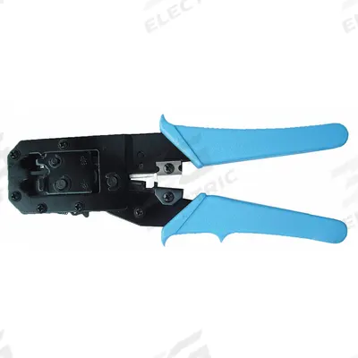 WESTWARD Crimper: For RJ-11/RJ-12/RJ-45, 7 1/2 in Overall Lg, Deluxe Cushion Grip - Modular Data Plug Crimpers