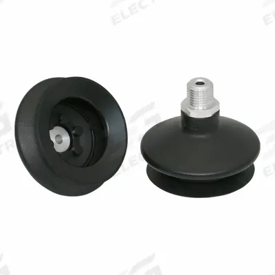 SCHMALZ Vacuum Pad Assembly: 1.5 Folds, G1/4 in, 60 mm Pad Dia, NBR, 55 A, Black - Bellows Type Electronics Industry Vacuum Pad Assemblies