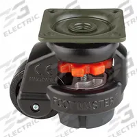 FOOT MASTER Plate Caster: Nylon Tread, 42 mm Wheel Dia, 71 mm Mounting Ht, 132 lb Load Capacity (MPN GD-40-F-NYN-FBL). Key specifications — Brand: FOOT MASTER; Frame Color: Black.