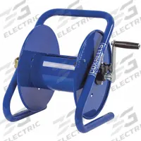 COXREELS Hand Crank Hose Reel: 100 ft (3/8 in I.D.), 13 1/8 in L x 18 1/2 in W x 14 3/4 in H, Brass (MPN 112-3-100-CM). Key specifications — Hose Capacity: 100 ft (3/8 in I.D.); Overall Dimensions: 13-1/8 in L x 18-1/2 in W x 14-3/4 in H; Seal Material: Nitrile; Reel Color: Blue; Swivel Material: Brass; Brand: COXREELS.