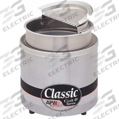 APW WYOTT Round Countertop Cooker: 7 qt Capacity, 1,000 W Watt, Silver, 10 in Overall Ht - Induction Rethermalizers