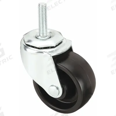 APPROVED VENDOR Stem Caster: Swivel, 3 in Wheel Dia., 1 in Wheel Wd, Polyolefin - Standard Threaded Stem Casters