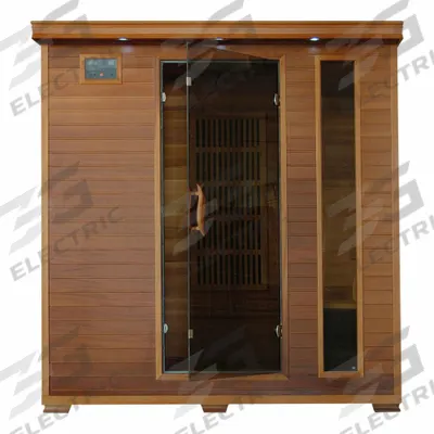 HEATWAVE Infrared Sauna: Rectangular, Cedar Wood, 4 Max Occupancy, 9 Heaters - Infrared Saunas
