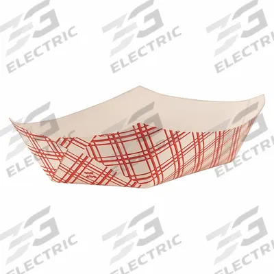 APPROVED VENDOR Disposable Food Tray: 1 Compartments, 1 3/4 in Ht, 6 1/2 in Wd, Red - Paper Food Trays