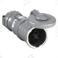 HUBBELL Pin and Sleeve Connector: Gray, 250V DC/600V AC, Three Phase, 60 A, 4 Pole, 3 Wire (MPN VPR6465). Key specifications — Brand: HUBBELL.
