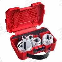 MILWAUKEE Hole Saw Kit: 10 Pieces, 1 5/8 in Max. Cutting Dp, Carbide Tipped, 3 Teeth per Inch (MPN 49-22-3084). Key specifications — attr1098178: 3; attr1098172: MILWAUKEE.