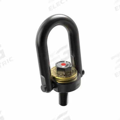 JERGENS Hoist Ring: Pivot/Swivel, w/Indicator, Black Oxide-Coated Steel, 2"-4 1/2 - Force-Indicating Pivot & Rotate Hoist Rings