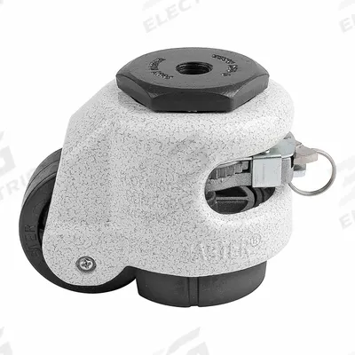 FOOT MASTER Leveling Caster: 50 mm Wheel Dia, 551 lb Load Rtg., Nylon Wheel, Aluminum Frame - General Purpose Leveling Bolt-Hole Casters