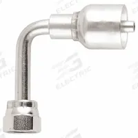 PARKER Hydraulic Crimp Fitting: Steel x Steel, 90° Long Elbow, -8 For Hose Dash Size, ORS x Crimp (MPN 1J177-8-8). Key specifications — Fitting Gender: Female x Genderless; Fitting Connection Type: ORS x Crimp; For Hose Dash Size: -8; Thread Size: 0.511"-27; Brand: PARKER.