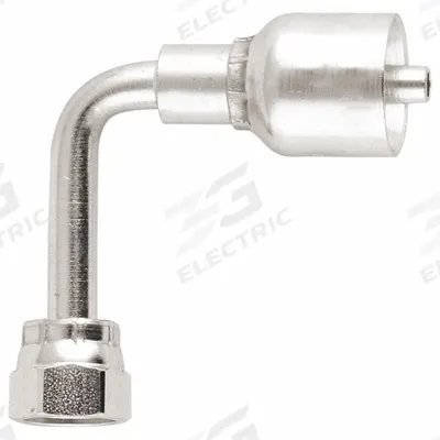 Parker Hydraulic Crimp Fitting: Steel x Steel, 90° Long Elbow, -8 For Hose Dash Size - Parker Crimp Hydraulic Hose Fittings with ORS Connection