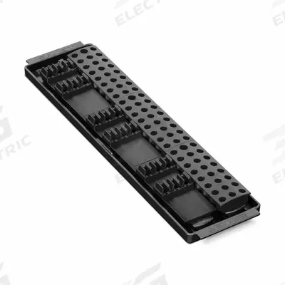 ERNST MANUFACTURING 90 Tool Bit Boss: Black, 3 5/8 in Overall Wd, 90 Posts/Slots - Screwdriver Racks & Bit Organizers