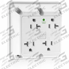 LEVITON Receptacle: Quad, 5-20, White, 125V AC, 20 A, 2 Pole / 3 Wire (MPN 21254-HW)
