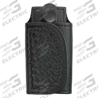 HEROS PRIDE Key Holder: Black, Leather, Basket Weave, 4 1/2 in x 65 mm - Key Holders & Pouches