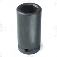 PROTO Impact Socket: 3/4 in Drive Size, SAE, 9/16 in Socket Size, 6-Point, Deep, 3 1/4 in Overall Lg (MPN J07509L). Key specifications — attr1215501: PROTO; attr1215515: Black Oxide; attr1215518: 9/16 in.
