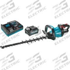 MAKITA Battery-Powered Hedge Trimmer Kit: XGT® Platform, 3/8 in Cutting Wd, 24 in Blade Lg, 40 V (MPN GHU01M1). Key specifications — attr994967: MAKITA; attr994962: 4.0 Ah.