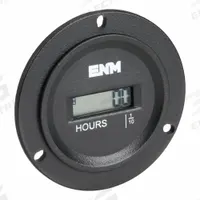 ENM Hour Meter: Hour Meters, Front Panel Mounting, Digital, 115 V AC/DC – 275 V AC/DC, LCD, Tenth (MPN TB44B69A). Key specifications — Mounting Style: Flange; Bezel Face Shape: Round; Hour Unit Increment: Tenth; NEMA Enclosure Rating: 12; Brand: ENM; Manufacturer Part Number: TB44B69A; Meter Type_Broad: Digital.