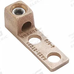 BURNDY Wire Connector: 4 AWG – 1/0 AWG Wire Sizes, 3/8 in Stud Size, Unplated Copper Lug Body (MPN KA252TC38). Key specifications — Brand: BURNDY; For Wire Material: Copper; Maximum Stranded Copper Wire Size: 1/0 AWG; Minimum Stranded Copper Wire Size: 4 AWG; Lug Material: Unplated Copper.