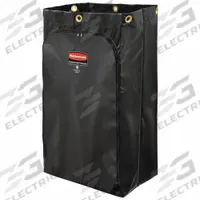RUBBERMAID COMMERCIAL PRODUCTS Janitorial Cart Vinyl Bag: Black, 33 in Overall Ht, 34 gal Capacity (MPN 1966886). Key specifications — For Use With: Linens and Laundry; Brand: RUBBERMAID COMMERCIAL PRODUCTS.