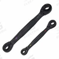 KLEIN TOOLS Ratcheting Wrench Set: Steel, Black Phosphate, 2 Tools, 0° Head Offset Angle, Reversing (MPN 68216M). Key specifications — attr324927: KLEIN TOOLS; attr309451: Yes; attr309461: Black Phosphate; attr309460: Steel; attr309463: No; attr309449: 8 mm to 19 mm.