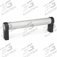 JW WINCO Pull Handle: Threaded Holes, Rear-Mount, 13.78 in Mounting Hole Center to Center, Silver (MPN 333.1-30-350-A-EL). Key specifications — Screw Size: M8; Brand: JW WINCO; Color: Silver; _Leg Style: Black Powder-Coated Zinc.