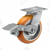 ALBION Caster: Debris-Resistant/Quiet-Roll/Shock-Absorbing, Kingpinless Swivel, Polyurethane, Ball (MPN 170AN08228SFBE). Key specifications — Wheel/Tread Color: Orange; Brand: ALBION.