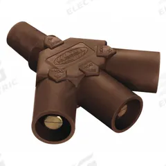 3-Fer: Female-Male-Male-Male, Brown, 600V AC/600V DC, 400 A, Series 16 (MPN HBLF3MBN). Key specifications — Brand: HUBBELL; Gender Configuration: Female-Male-Male-Male.