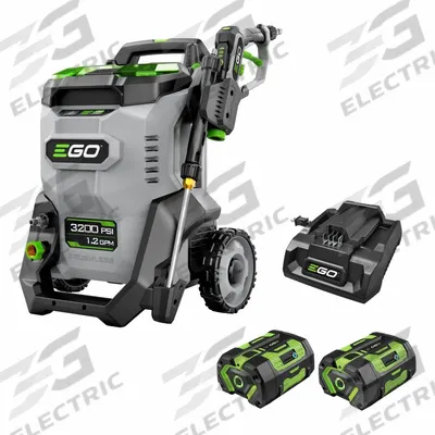 EGO Cordless Pressure Washer Kit: Cart, 3,200 psi, 2 gpm Flow Rate - Cold Water Pressure Washers
