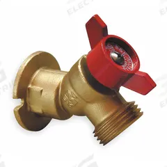 APPROVED VENDOR Angle Sillcock: Quarter-Turn, Brass, Brass, Aluminum, 1/2 in Inlet Connection Size (MPN 108-053HN). Key specifications — Brand: APPROVED VENDOR; Design: Standard; Body Material: Brass; Handle Material: Aluminum; Color/Finish: Brass; Handle Type: Quarter-Turn; Inlet Connection Type: NPT; Product Type: Sillcock.