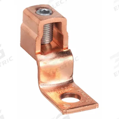 BURNDY Wire Connector: 4 AWG – 3/0 AWG Wire Sizes, 3/8 in Stud Size - Straight Mechanical Lugs with Offset Tongues