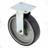 RWM Plate Caster: Rigid, Polyurethane, 8 in Wheel Dia, 2 in Wheel Wd, 9 1/2 in Mounting Ht, Roller (MPN 47-UIR-0820-R). Key specifications — Wheel/Tread Color: Blue; Brand: RWM; Roll Up: Rigid.