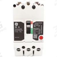 GE Molded Case Circuit Breaker: 30 A Amps, 65kA at 277/480V AC, Fixed, Lug, ABC, Std, 3 Poles (MPN TEYL3030B). Key specifications — Series: TEY; Max. AIR Rating: 65kA at 277/480V AC; Instantaneous Trip: Fixed; Terminal Connection: Lug; Phase Connection: ABC.