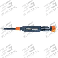 MEGAPRO Multi-Bit Screwdriver: Phillips/Slotted/Spanner/Torx Tip, 14 Tips, 8 1/2 in Overall Lg (MPN 151ELEV-CH/OR-B). Key specifications — attr1205339: Torx: T10 + T15 + T20 + T25; attr1205303: MEGAPRO.