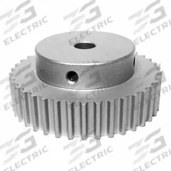 DAYTON Timing Pulley: Curvilinear, Fixed, For 9 mm Belt Wd, 34 Teeth, 5 mm Pitch, Aluminum (MPN 34-5M09-6A3). Key specifications — Brand: DAYTON; Finish: Clear Anodized; For Belt Series: Powerhouse®.