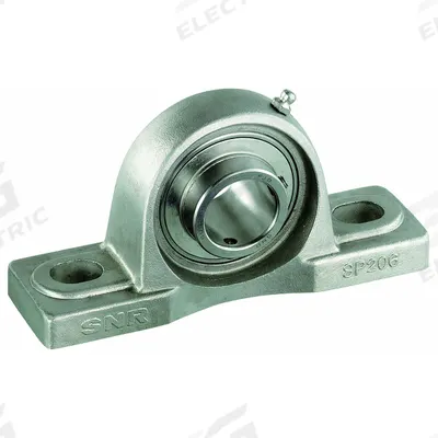 NTN Pillow Block Bearing: 1 1/4 in Bore, SS, Set Screws, 1 11/16 in Shaft Ht - Food-Grade Pillow Block Ball Bearings